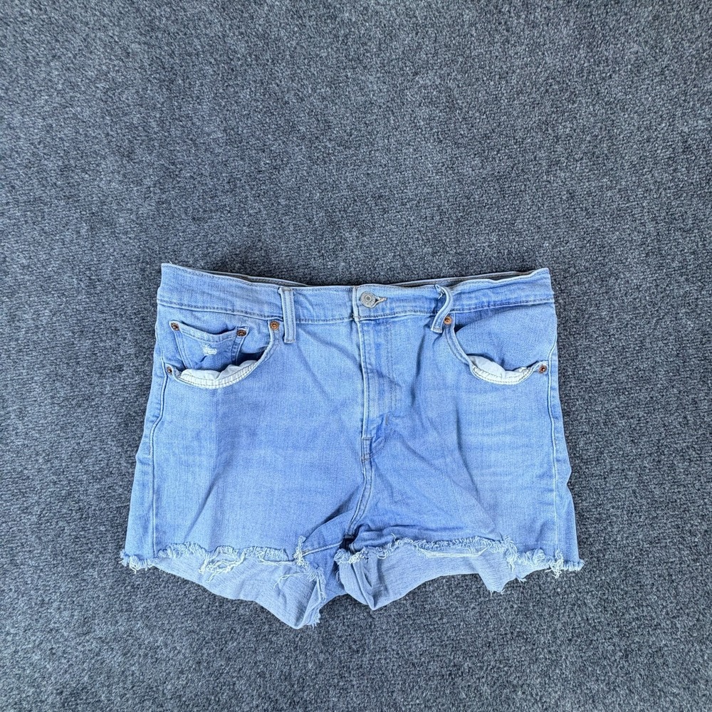 Levi's Cut Off Shorts Womens 32x3 Blue Light Wash Denim Cotton Stretch High Rise